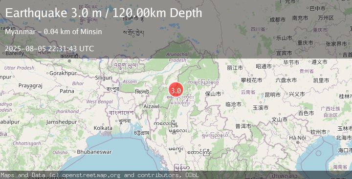 Map of MYANMAR-INDIA BORDER REGION