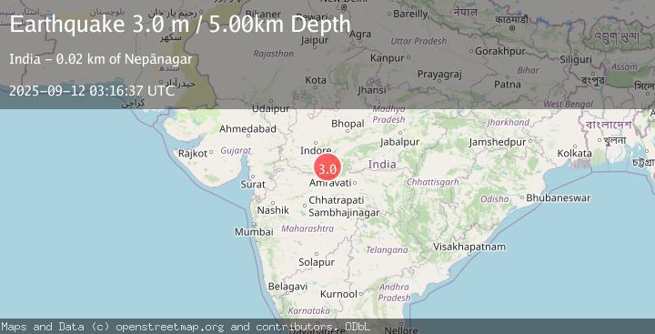 Map of MADH. PRADESH-MAHARASHTRA, INDIA