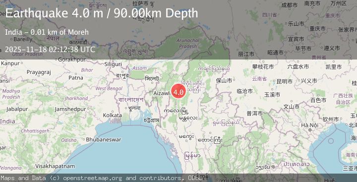Map of MYANMAR-INDIA BORDER REGION