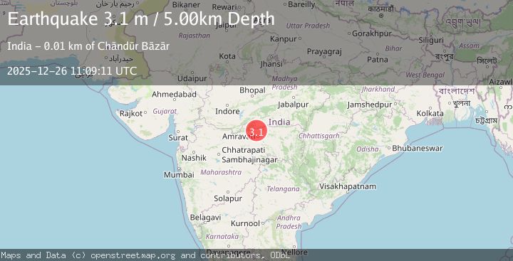 Map of MADH. PRADESH-MAHARASHTRA, INDIA