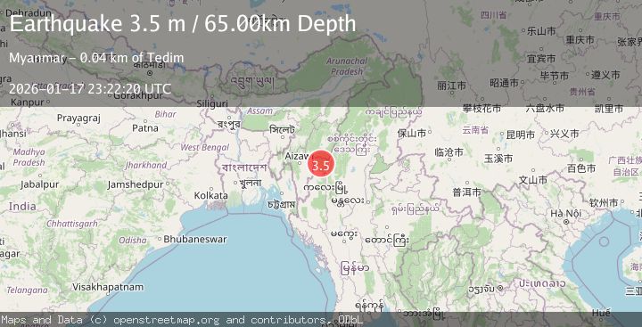 Map of MYANMAR-INDIA BORDER REGION