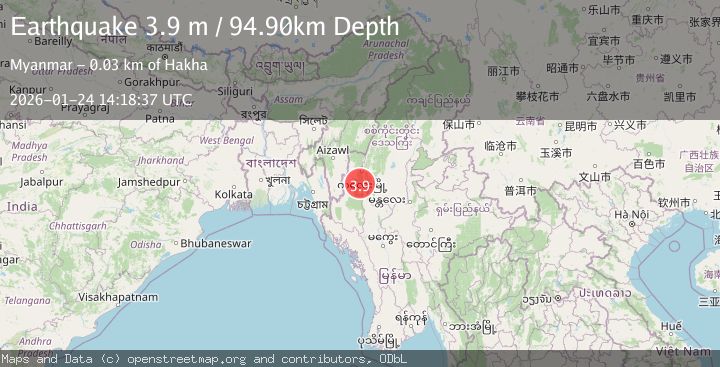 Map of MYANMAR-INDIA BORDER REGION