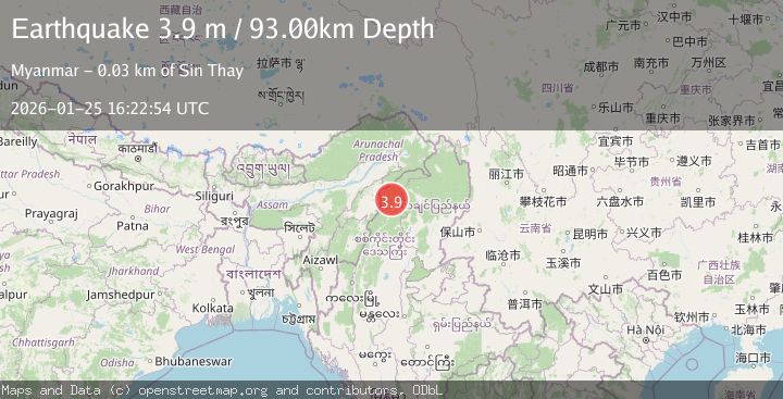 Map of MYANMAR-INDIA BORDER REGION