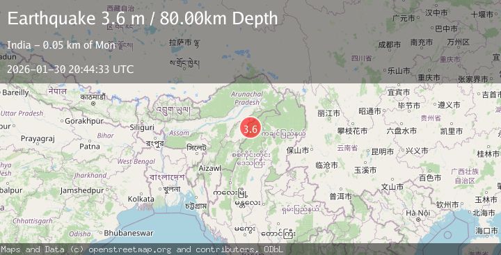 Map of MYANMAR-INDIA BORDER REGION