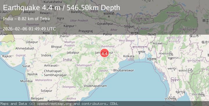Map of JHARKHAND-ORISSA BORD REG, INDIA
