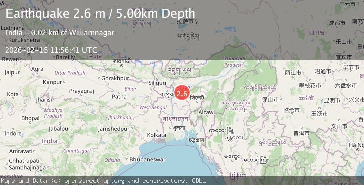 Map of MEGHALAYA, INDIA REGION