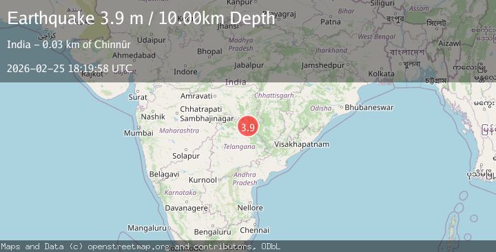 Map of MAHARASHTRA-ANDH. PRADESH, INDIA