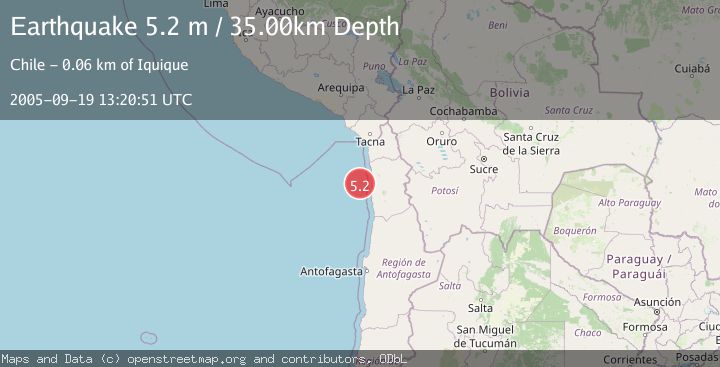 Map of OFFSHORE TARAPACA, CHILE