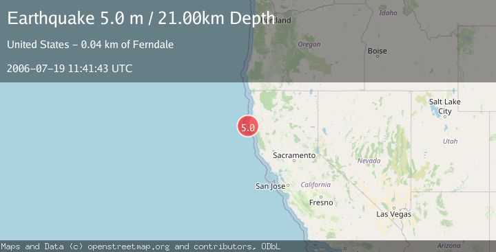 Map of OFFSHORE NORTHERN CALIFORNIA