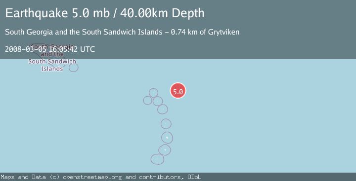 Map of SOUTH SANDWICH ISLANDS REGION