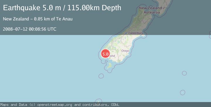 Map of SOUTH ISLAND OF NEW ZEALAND