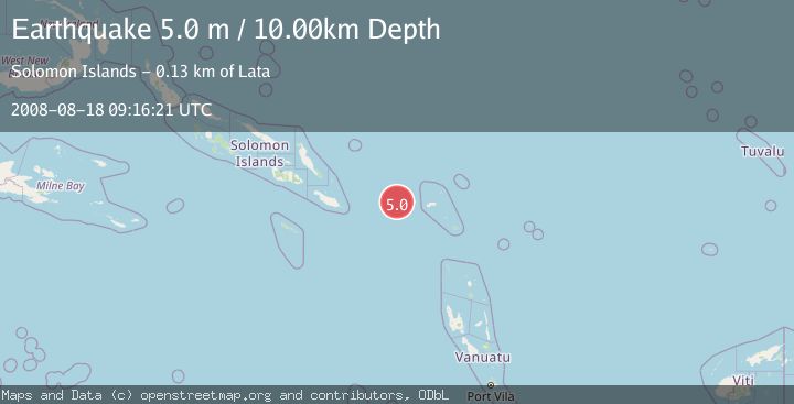 Map of SANTA CRUZ ISLANDS REGION