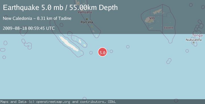 Map of SOUTHEAST OF LOYALTY ISLANDS
