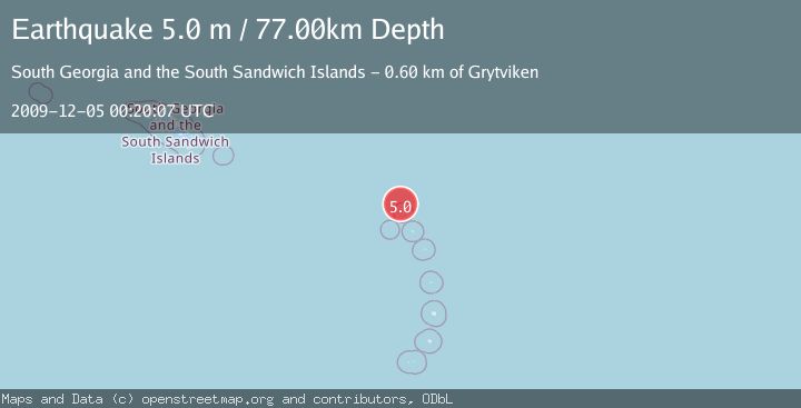 Map of SOUTH SANDWICH ISLANDS REGION