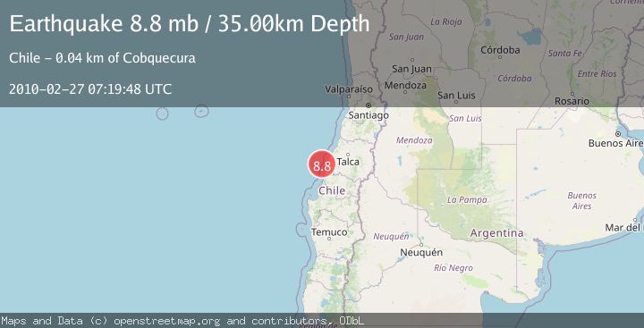 Map of OFFSHORE MAULE, CHILE