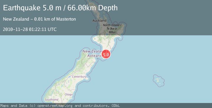 Map of NORTH ISLAND OF NEW ZEALAND