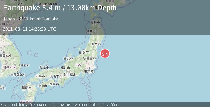 Map of OFF EAST COAST OF HONSHU, JAPAN