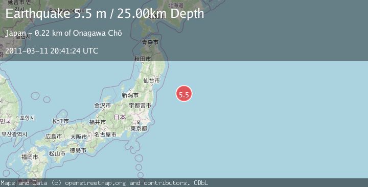 Map of OFF EAST COAST OF HONSHU, JAPAN
