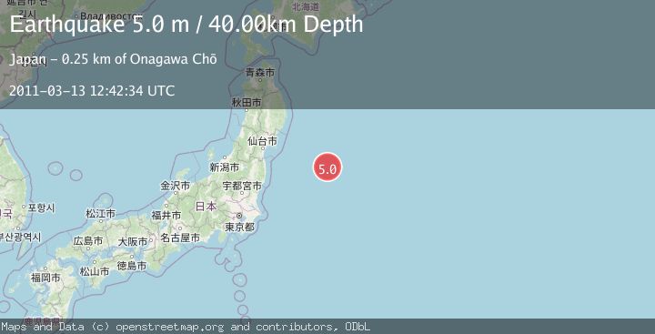 Map of OFF EAST COAST OF HONSHU, JAPAN