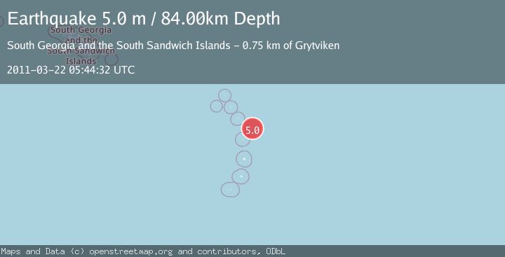Map of SOUTH SANDWICH ISLANDS REGION