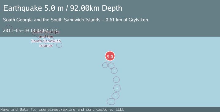 Map of SOUTH SANDWICH ISLANDS REGION