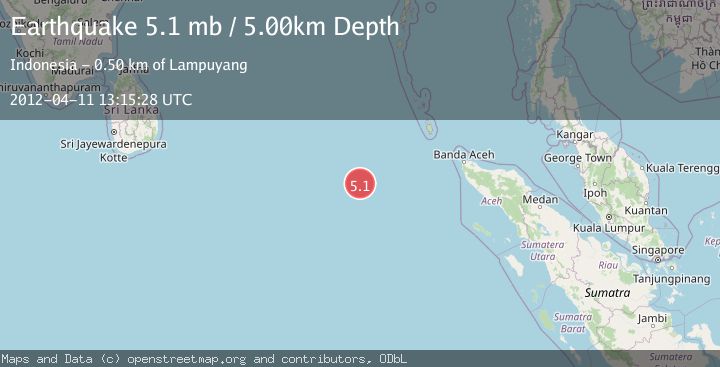 Map of OFF W COAST OF NORTHERN SUMATRA