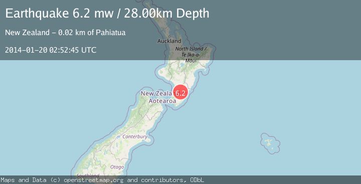 Map of NORTH ISLAND OF NEW ZEALAND