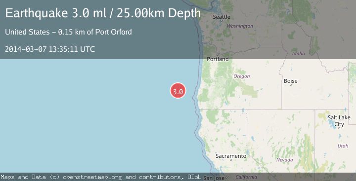 Map of OFF COAST OF OREGON