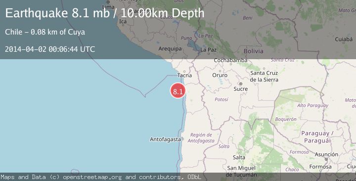 Map of OFFSHORE TARAPACA, CHILE