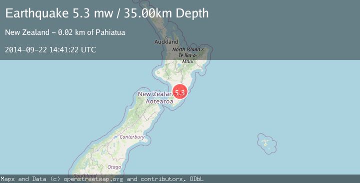 Map of NORTH ISLAND OF NEW ZEALAND