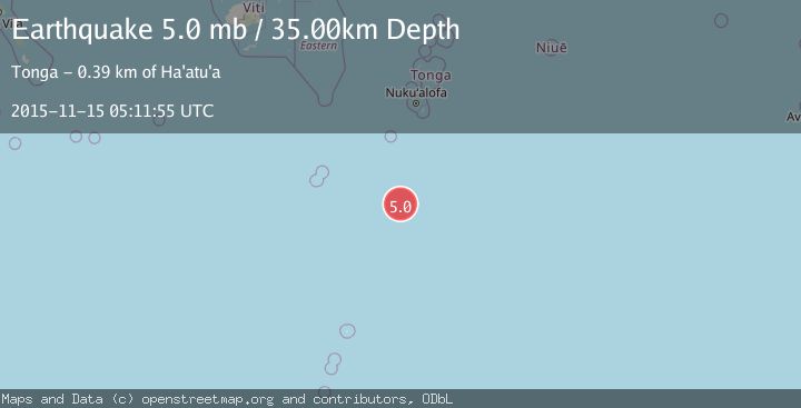 Map of SOUTH OF TONGA