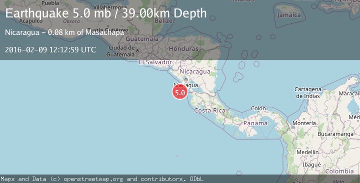 Map of NEAR COAST OF NICARAGUA