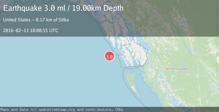 Map of OFF COAST OF SOUTHEASTERN ALASKA