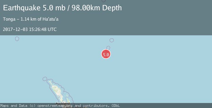 Map of KERMADEC ISLANDS REGION