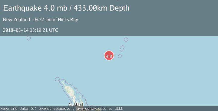 Map of KERMADEC ISLANDS REGION