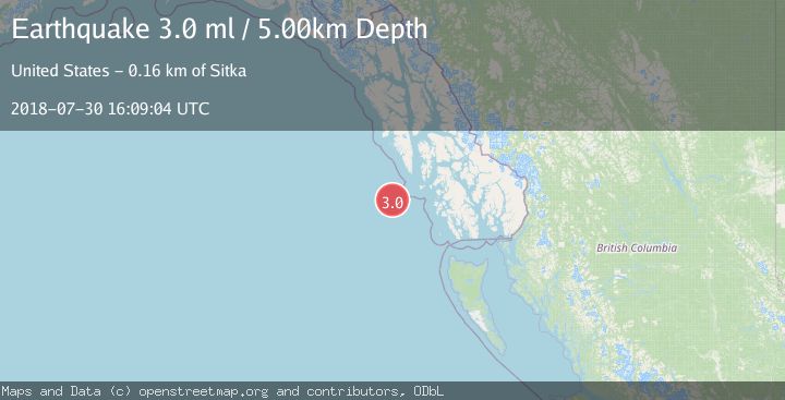 Map of OFF COAST OF SOUTHEASTERN ALASKA