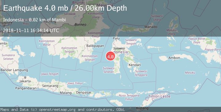 Map of SULAWESI, INDONESIA