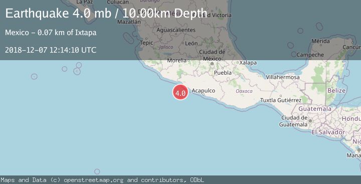 Map of OFFSHORE GUERRERO, MEXICO