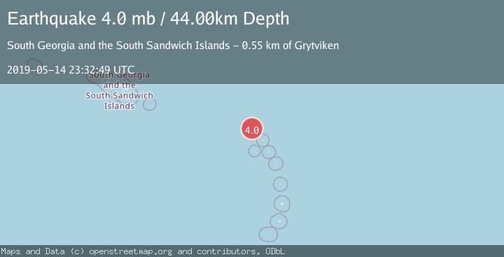 Map of SOUTH SANDWICH ISLANDS REGION