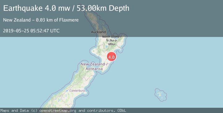 Map of NORTH ISLAND OF NEW ZEALAND