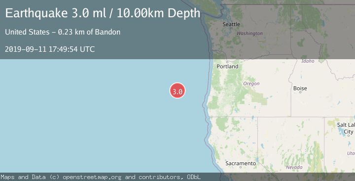 Map of OFF COAST OF OREGON