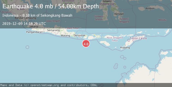 Map of LOMBOK REGION, INDONESIA