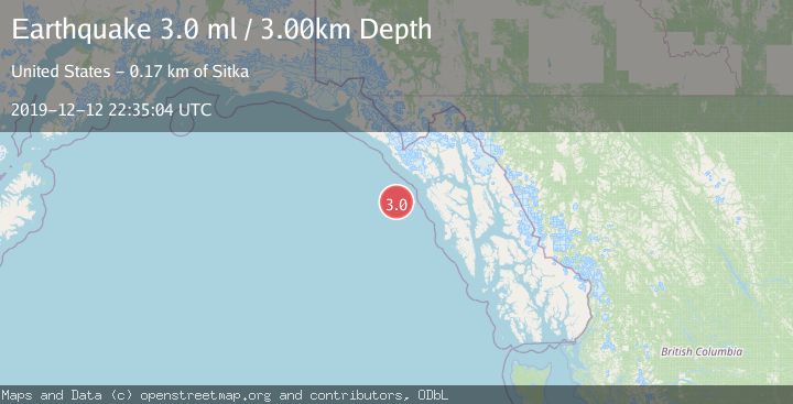 Map of OFF COAST OF SOUTHEASTERN ALASKA