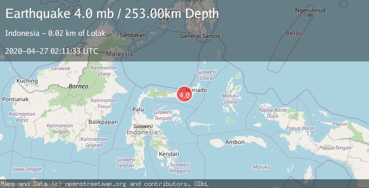 Map of MINAHASA, SULAWESI, INDONESIA