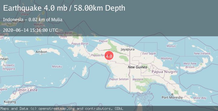 Map of PAPUA, INDONESIA