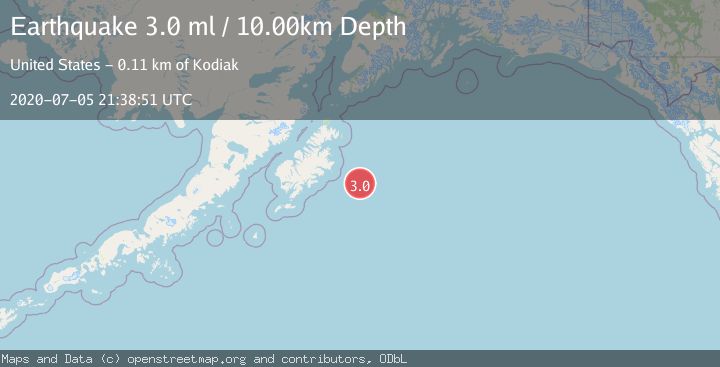 Map of KODIAK ISLAND REGION, ALASKA