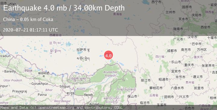 Map of EASTERN XIZANG