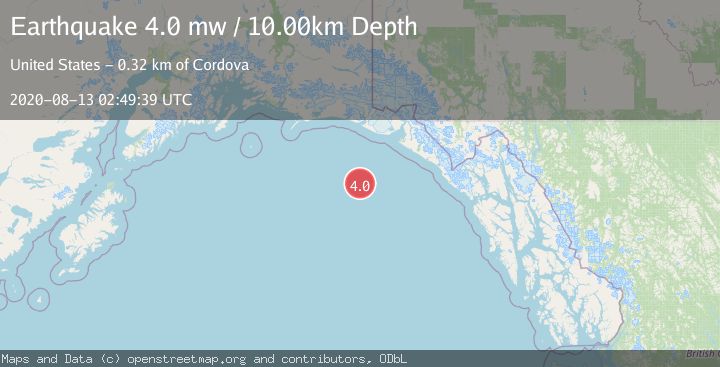 Map of OFF COAST OF SOUTHEASTERN ALASKA