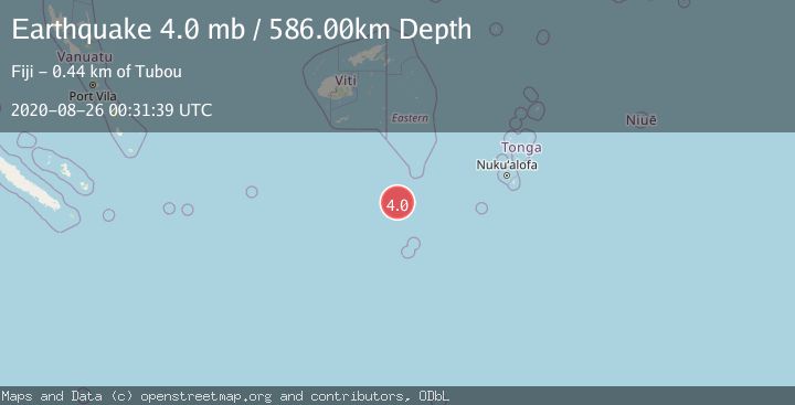 Map of SOUTH OF FIJI ISLANDS