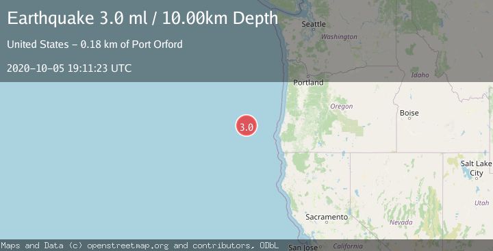 Map of OFF COAST OF OREGON